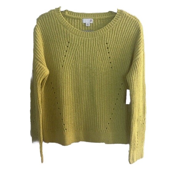 SO Goods For Life Womens Yellow Crew Neck Pullover Sweater Size Small Preowned - Picture 12 of 12